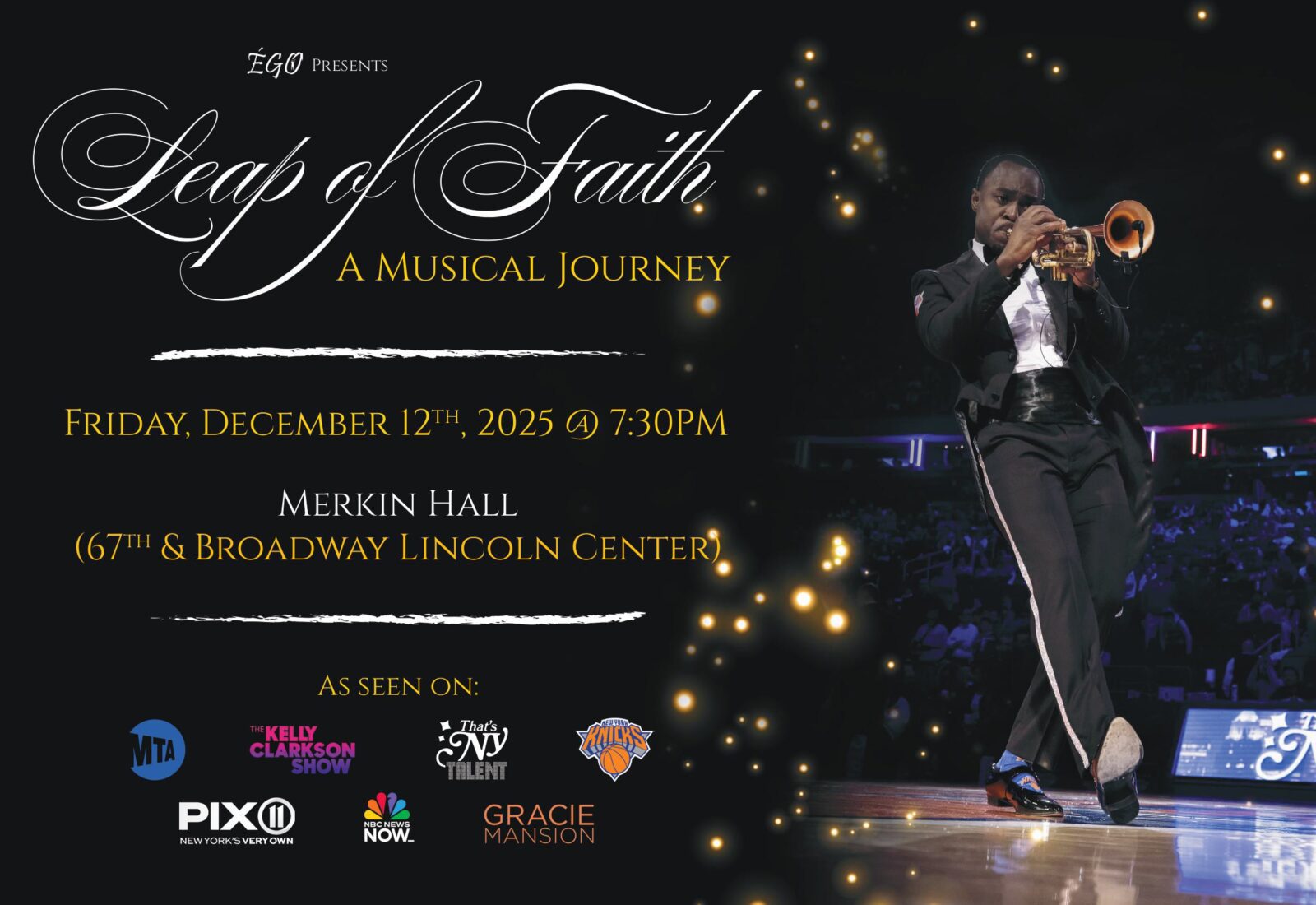 Poster for "Gays of Faith: A Musical Journey" event at Merkin Hall.